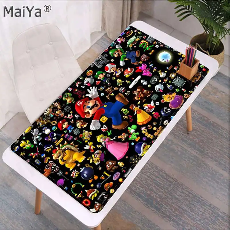 Maiya дизайн супер Марио мир игра натуральный резиновый игровой коврик для мыши Настольный коврик большой коврик для мыши клавиатуры коврик - Цвет: Lock Edge 40X90cm