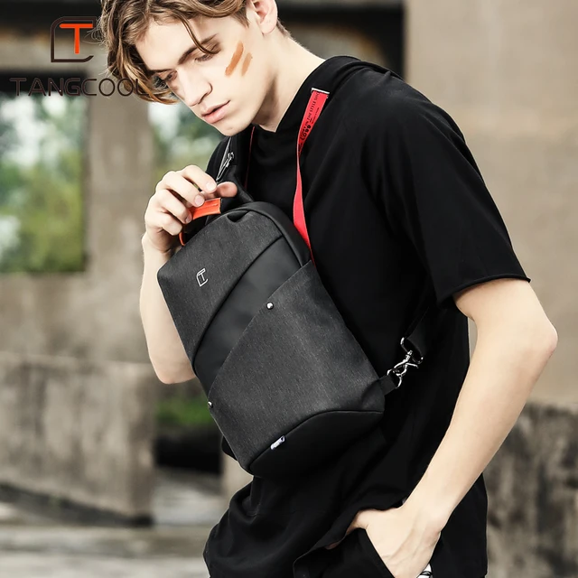 2019 New Tangcool Brand Men Fashion Messenger bags waterproof Oxford Women Chest Cross Body Bags Leisure Packs USB Charging port 2