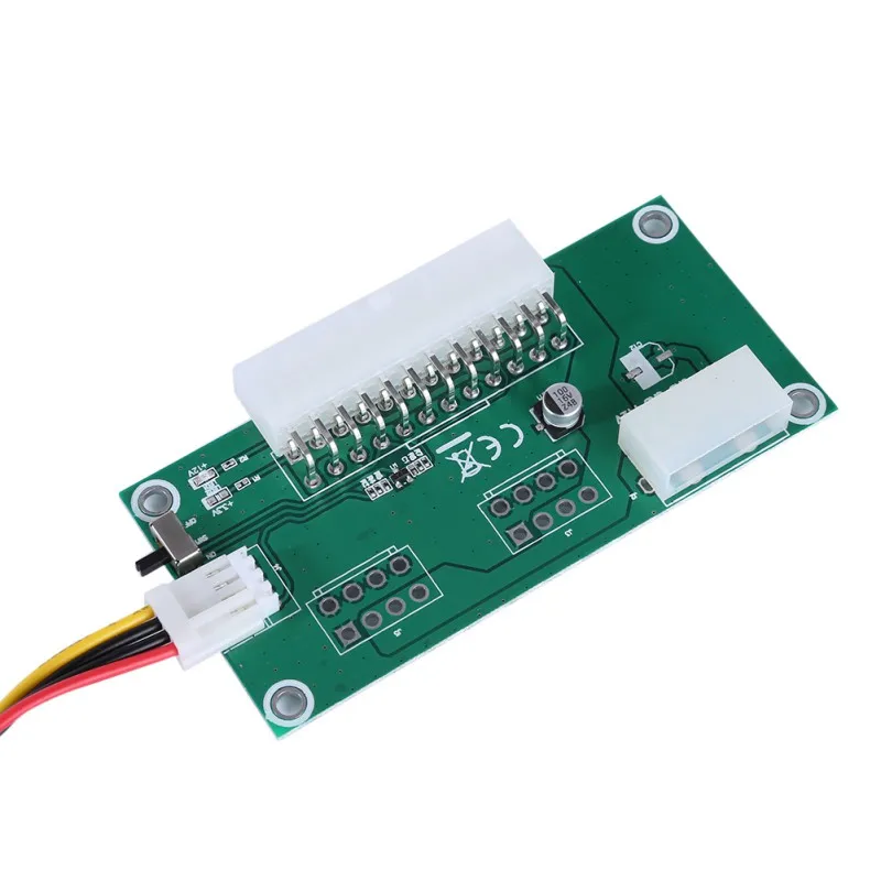 PC Desktop ATX 24Pin Dual PSU Power Supply Sync Starter Extender Cable for Bitcoin Mining Expanded Ded With Manual Switch