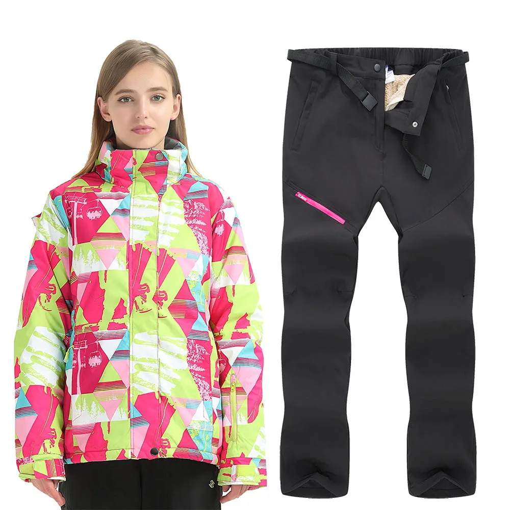 Goexplore ore лыжный костюм Брендовые женские зимние ветрозащитные водонепроницаемые горные лыжные куртки и брюки лыжные сноубордические наборы - Цвет: orange J Black P
