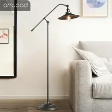 American Retro Industrial Floor Lamp Metal Iron Lampshade E27 Edison Bulb LED Adjustable Black Floor Light Standing Lighting American Retro Industrial Floor Lamp Metal Iron Lampshade E27 Edison Bulb LED Adjustable Black Floor Light Standing Lighting