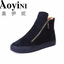 Женские ботинки зимние женские теплые боты из коллекции обувь из хлопка ботильоны женские обувь с высоким берцем на плоской подошве с круглым носом теплая повседневная обувь