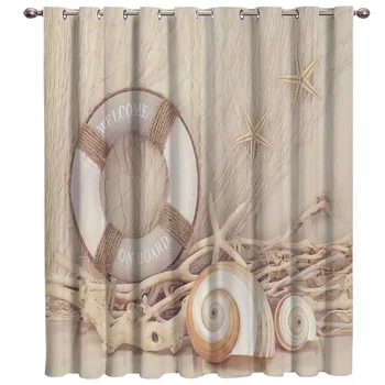 

Snail Shell Starfish Lifebuoy Window Treatments Curtains Valance Window Blinds Bathroom Outdoor Bedroom Window Treatment Ideas