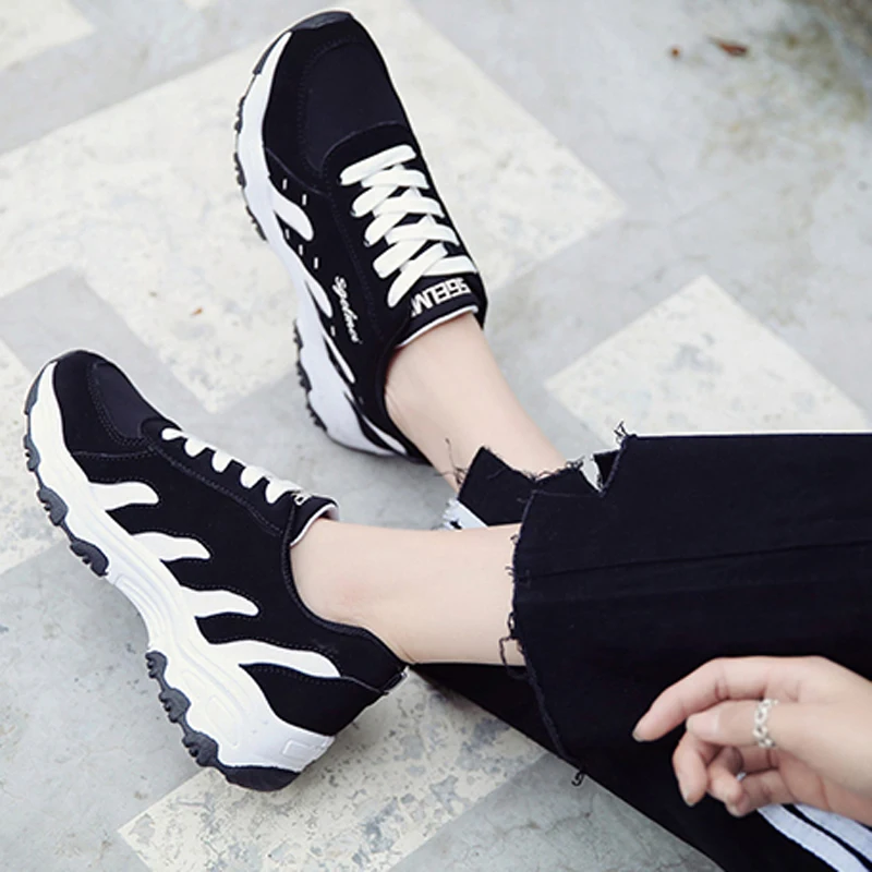 

HEE GRAND New Women Sports Sneakers Platform Flat Shoes Woman Casual Walking Shoes Slip On Creepers Ladies Fashion Flats XWC1528