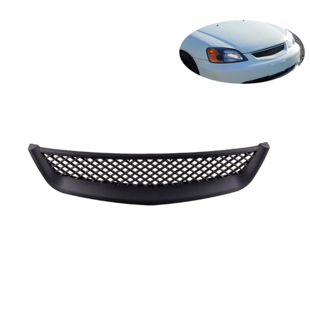 

ABS TYPE-R STYLE GRILLE COVER GUARD FOR 01-03 HONDA CIVIC 2DR/4DR EM/ES BLACK