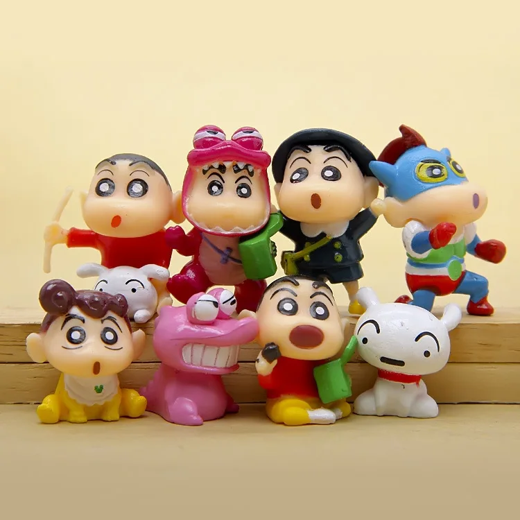 50lots Crayon Shinchan PVC Figure Toy Cute Shin Chan Action Models Hot Cartoon Anime Brinquedos Kid Toys 3-4cm | Игрушки и хобби