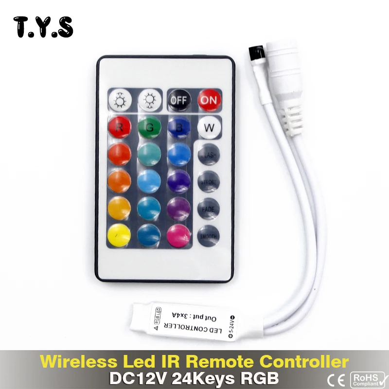 

RGB Led Strip Controller DC 12V 24 Keys Wireless Led IR Remote for SMD 3528 5050 Rgb Led Light Tape Christmas Lighting Outdoor