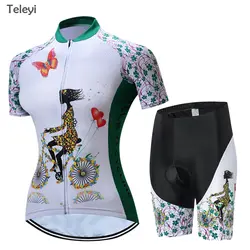 Для женщин Велоспорт Джерси комплект Велосипедная форма короткий рукав Для женщин MTB Горный Велосипедный Спорт Одежда для верховой езды