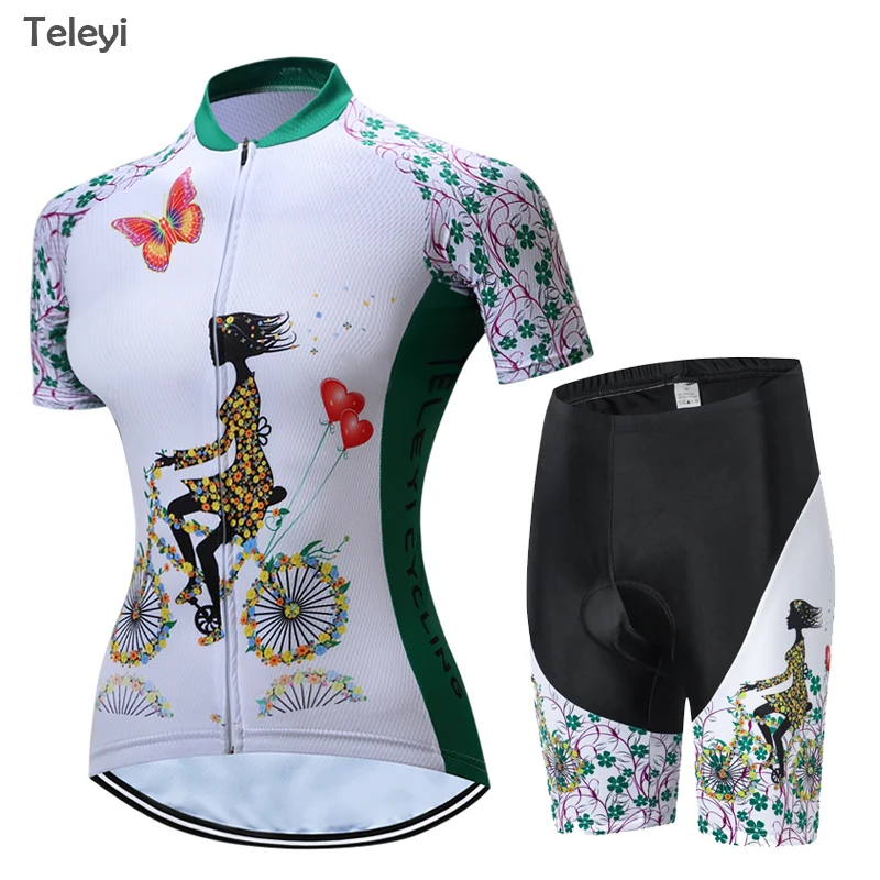 WomenCyclingJerseySetCyclingClothingShortSleeveWomenMTB