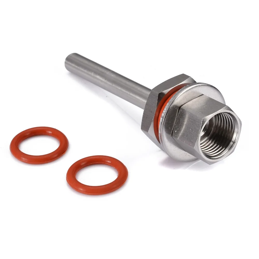 Juego de termowell de acero inoxidable de 4 pulgadas con tuerca de bloqueo + arandela + anillos de silicona conjunto de fontanería casera herramienta de ajuste de