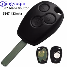 jingyuqin 433MHz PCF7947 Chip 3 Buttons Remote Control Key Cover Case Shell Fob For Renault /Kangoo II /Clio III