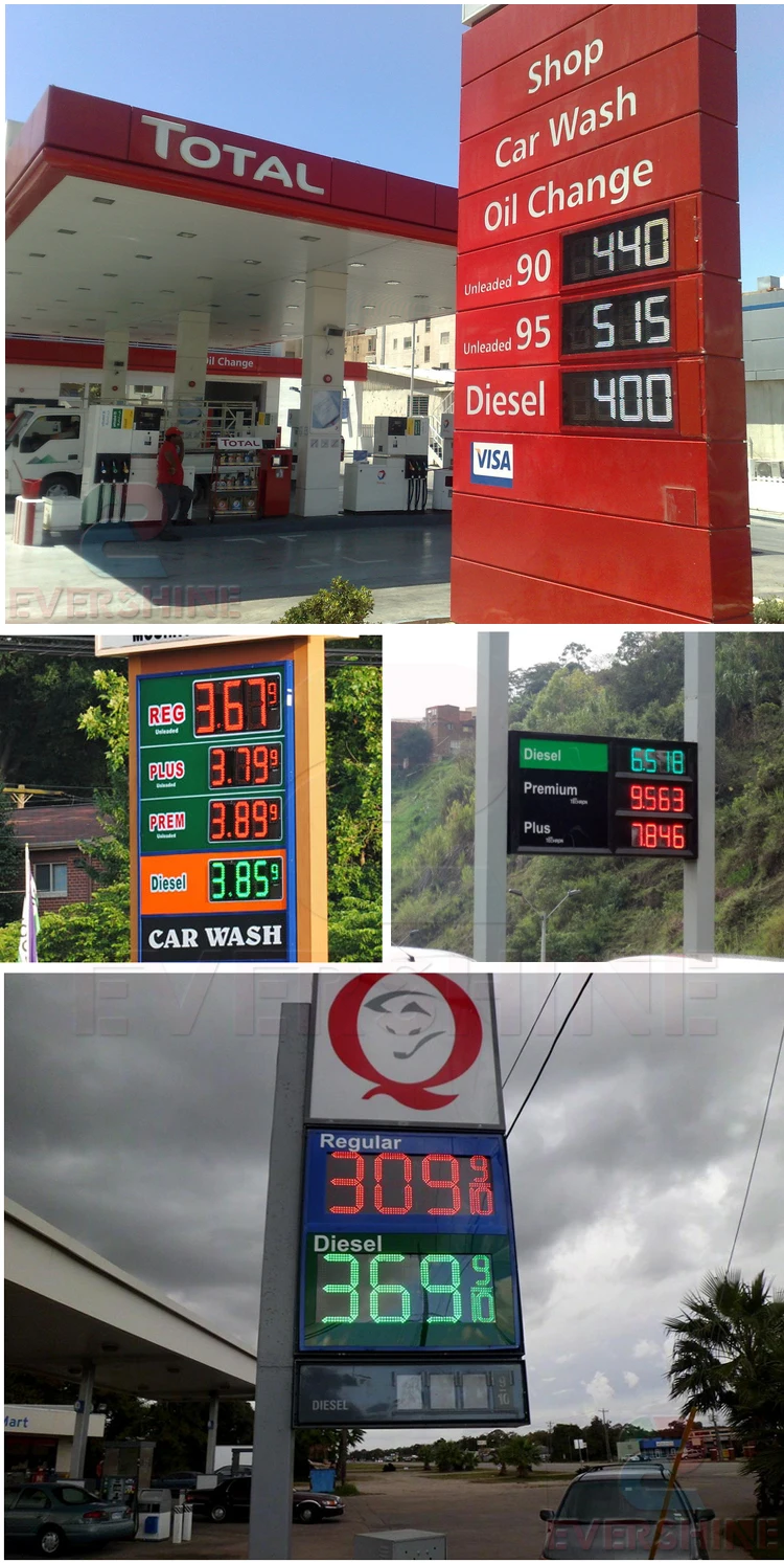 Sinal do Preço do Combustível Posto de Gasolina Sinal de Preço Trocador de Preço do Petróleo Número 88.88 Cor Branca Levou Exibição Levou Display Led Tela 15 China screen led Suppliers