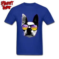 Солнцезащитные очки Собака Прохладный футболки Для мужчин Топы Футболка Hipster смешные футболки высокое качество рубашки с круглым вырезом