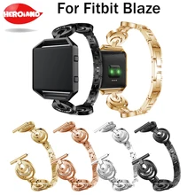 Для Fitbit группой Blaze ремешок со стразами Нержавеющая сталь Браслет замена аксессуар Браслет без Matal frame