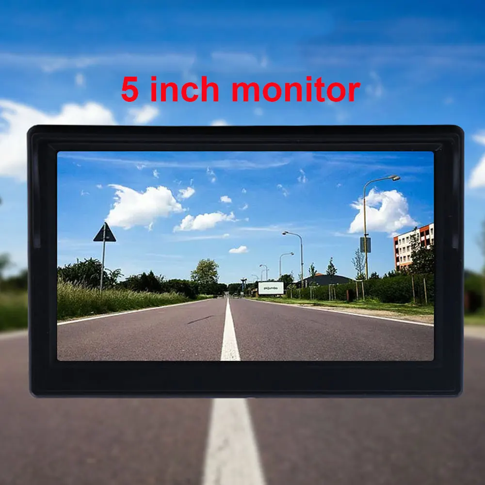 

5 Inch Car Monitor TFT LCD 5" HD Digital 16:9 800*480 Screen 2 Way Video Input For Reverse Rear View Camera DVD VCD