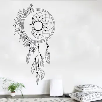 

Dream catcher Vinyl Wall Sticker Home Decor Feathers Wind Night Symbol Indian Decal Bedroom Livingroom deco