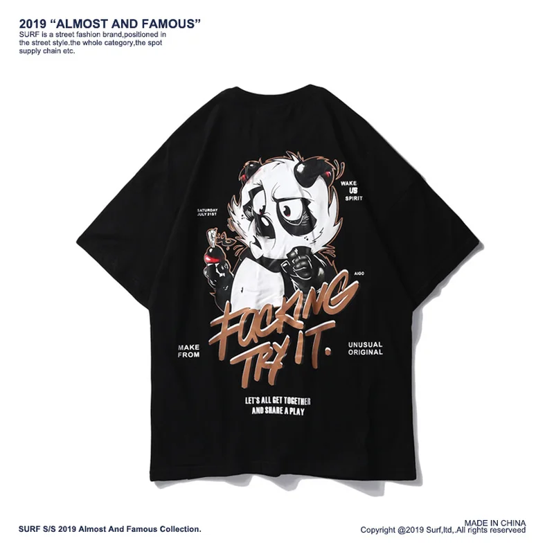 

LISER T Shirt Men 2019 Summer Oversized Loose Couple T Shirt Women Casual Print Cotton Tops Tees Streetwear Harajuku Tshirts