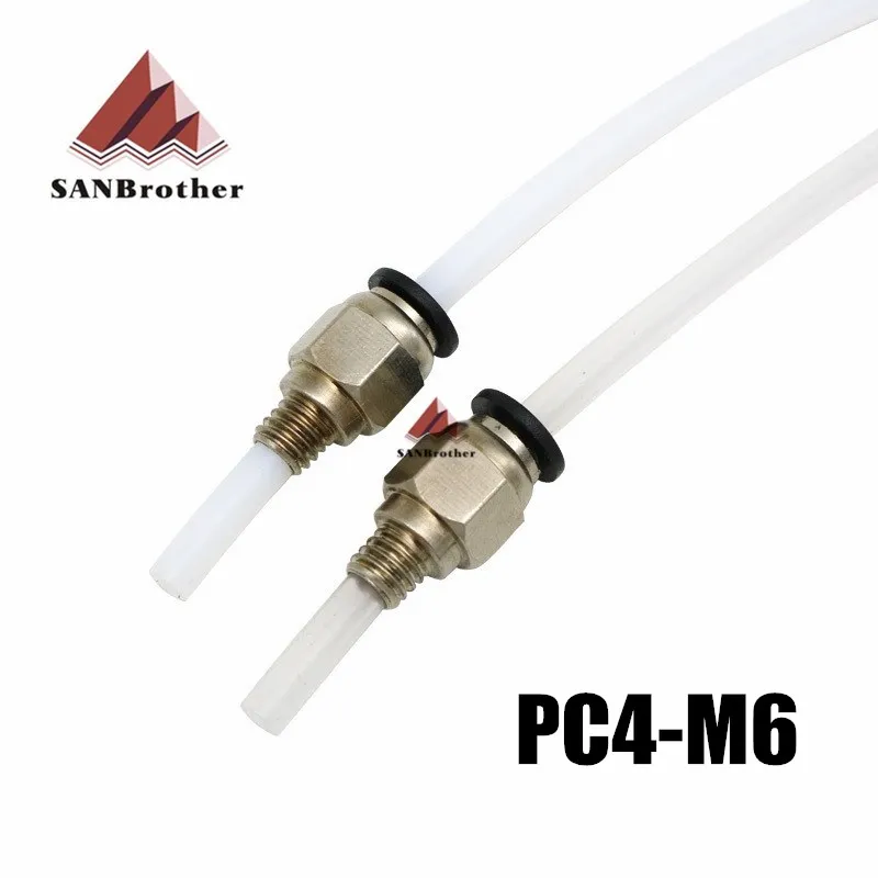 

1PCS 3D Printer Pneumatic Fittings PC4-M6 Bore 4mm For 4mm PTFE Tube Connector Coupler