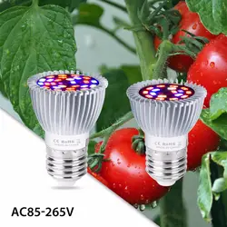 Светодиодный растет светильник E27 светодиодный полный спектр E14 растущий свет для растений 18 W 28 W Фито светодиодный лампы 220 V лампа в форме