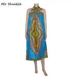 Mr hunkle Для женщин пикантные Дашики Платье Новинка 2017 года Дизайн без бретелек Африканский принт Платья для женщин батик чешские Макси