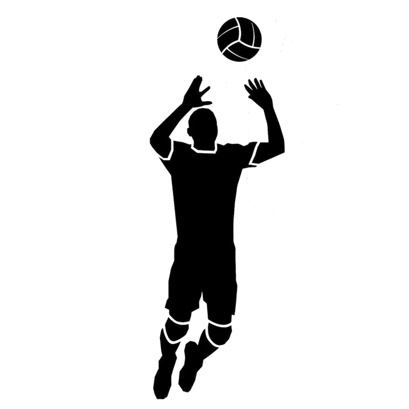 

5.8CM*16.4CM Fashion Volleyball Sport Black/Silver Decal Vinyl Car Sticker Silhouette Decor S9-1065