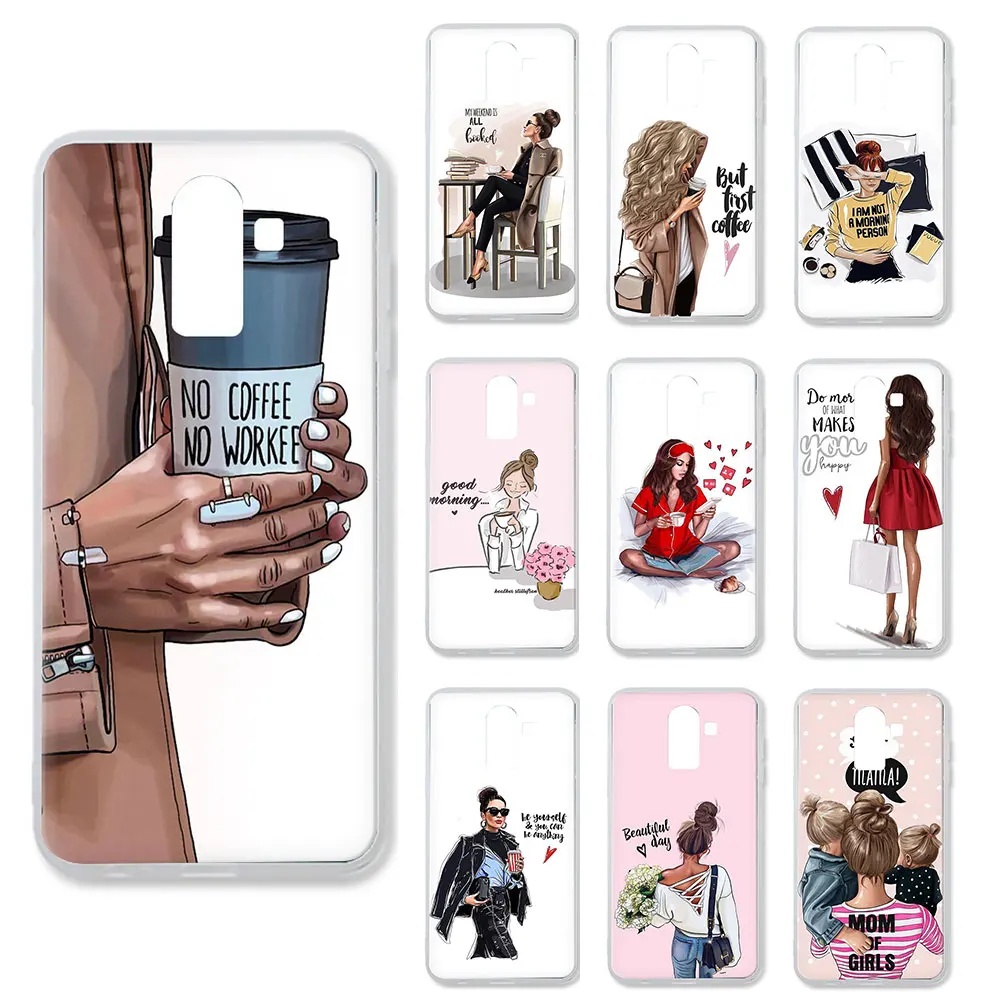 Жесткий чехол для телефона Queen Princess Girl boss coffee Galaxy A2 Core J2 J3 J4 J5 J6 Plus J7 Duo J8 Prime 2017 EU US