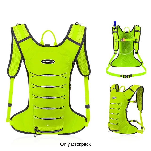 Легкий гидратационный рюкзак для велосипеда 3л, водонепроницаемый спортивный рюкзак для бега, марафона, велосипедного рюкзака, без сумки для воды - Цвет: Зеленый