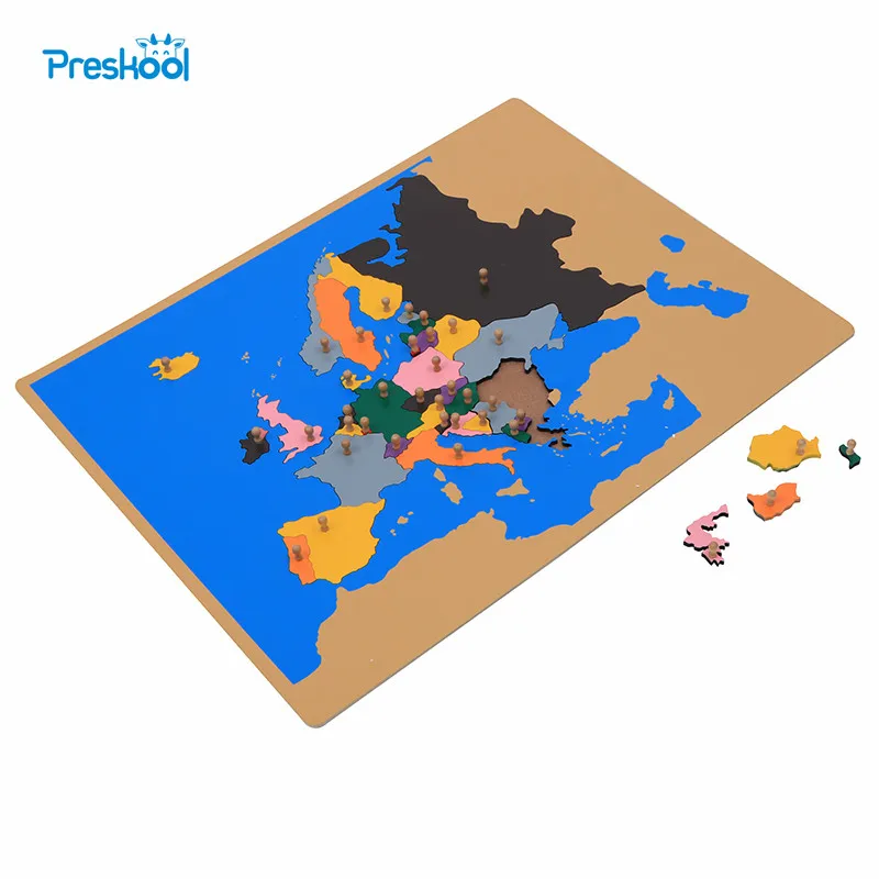 Puzzle Map Europe Children | Montessori Map Europe | Montessori Puzzle ...