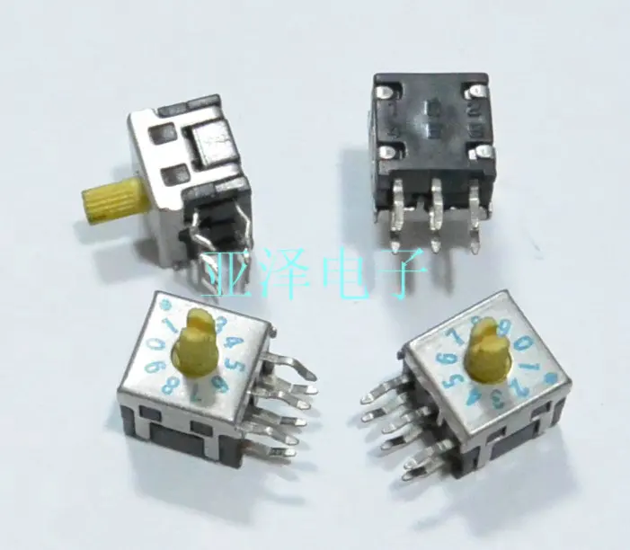 

5PCS/LOT 0-9/10 bit 8421C rotary dial code switch 7 x 7 positive code DRR8010C