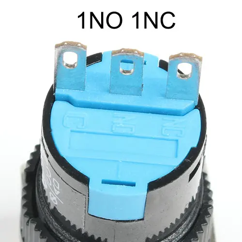16 мм 1NO1NC/2NO2NC фиксации/Мгновенный пластиковая кнопка переключатель квадратных экспериментальные ламповый индикатор с светодиодный освещения или нет - Цвет: 1NO1NC