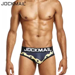 JOCKMAIL бренд печати пикантные для мужчин s нижнее бельё для девочек трусы мужские трусики U выпуклые пенис slip hombre cuecas Гей Нижнее