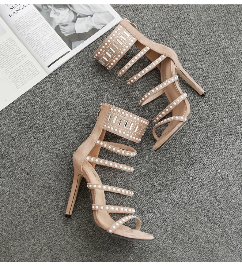 Women's Sandals' High Heels Buckle Strap Extreme High Heels Shoes Sandals Woman Gladiator Sandals Womens Summer Boots Big Size 9 (3)