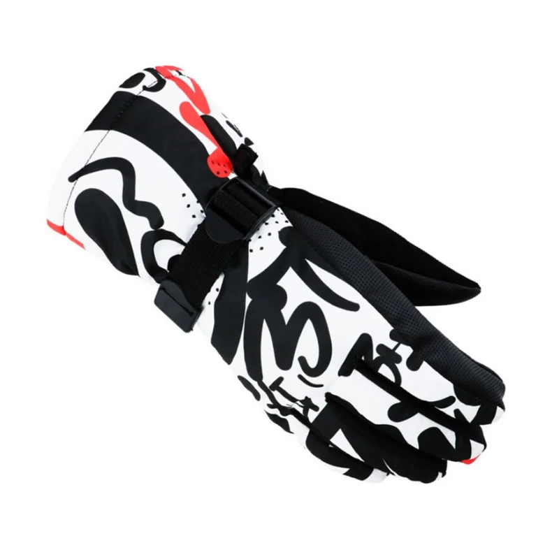 

Winter Warm Snowboard Ski Gloves Waterproof Thicken Skiing Mittens Snowmobile motorcycle snow monster scrawl Ski Gloves