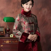 Новая Китайская традиционная Женская зимняя атласная шелк велюр обмотка катушки стеганая куртка пальто M L XL XXL 3XL 4XL TF 007