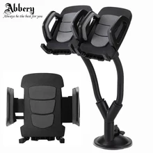 

Universal Car Phone Holder Suction Cup Couple Car Mount Holder Stand Suction Bracket Adjustable Dual Neck for iPhone 6S 7plus 5S