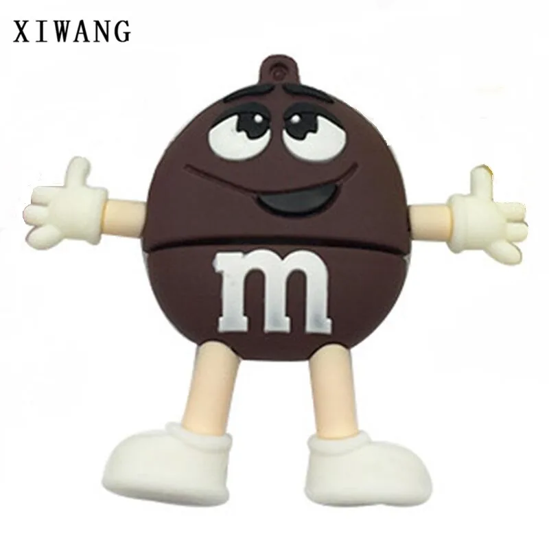 USB флеш-накопитель 128 Гб мультфильм M& M Chocolate Bean usb 2,0 4 ГБ 8 ГБ Флешка 16 Гб Флешка 32 Гб 64 Гб usb карта памяти - Цвет: brown