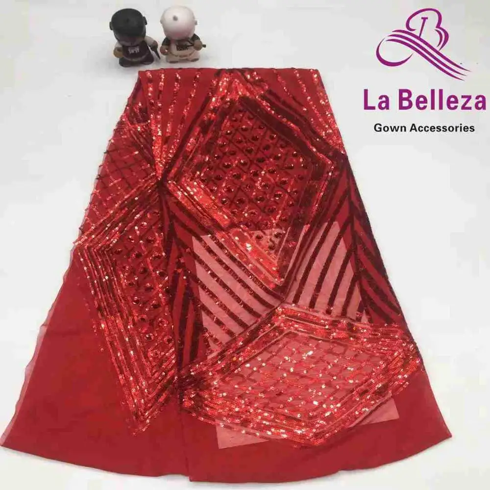 

Hot selling sequins on net yarn embroidery lace fabric stage dress/party dress lace fabric 5yards/lot