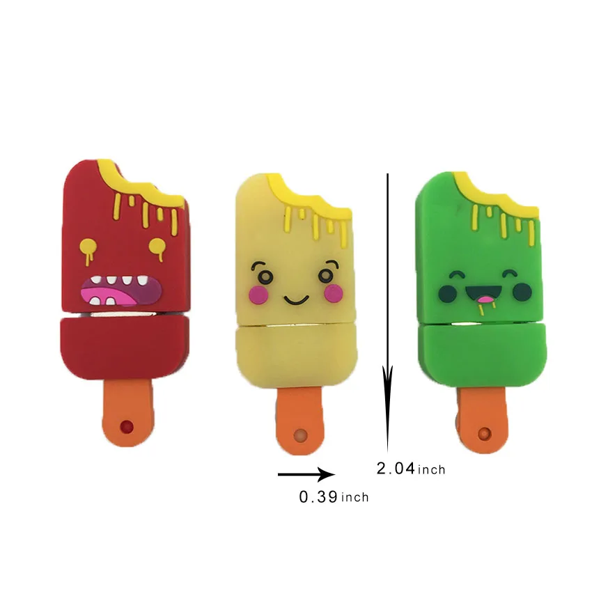 Popsicle, персональная карта памяти, мультяшная флешка, USB флеш-накопитель, 128 ГБ, 64 ГБ, 32 ГБ, 16 ГБ, 8 ГБ, 4 Гб, флешка для мороженого