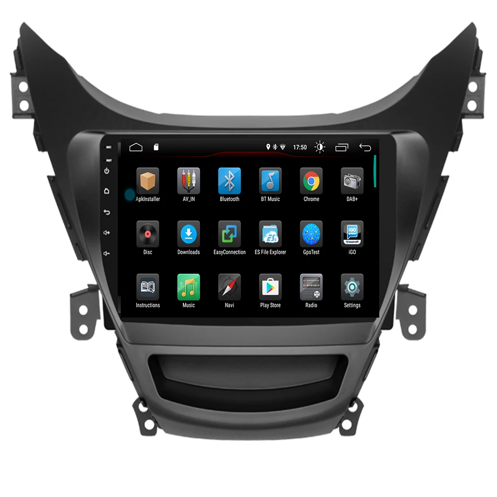 Sale Android 9.1 9 Inch GPS Navi Bluetooth For 2011 2012 2013 Hyundai Elantra Car Radio With 1080P DVR Steering Wheel Control 1