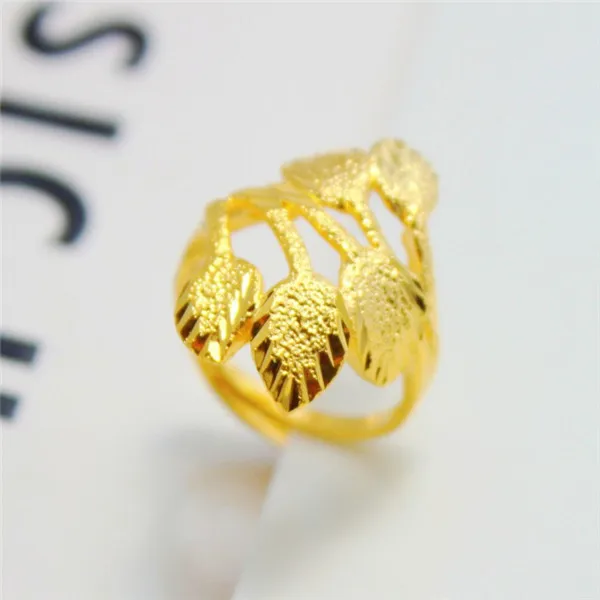 Simple 24k Gold Plated Beautiful Leaves 1 Quality Hongkong Simple 24k Gold Plated Beautiful Leaves 1 Quality Hongkong Handmade Adjule Ring