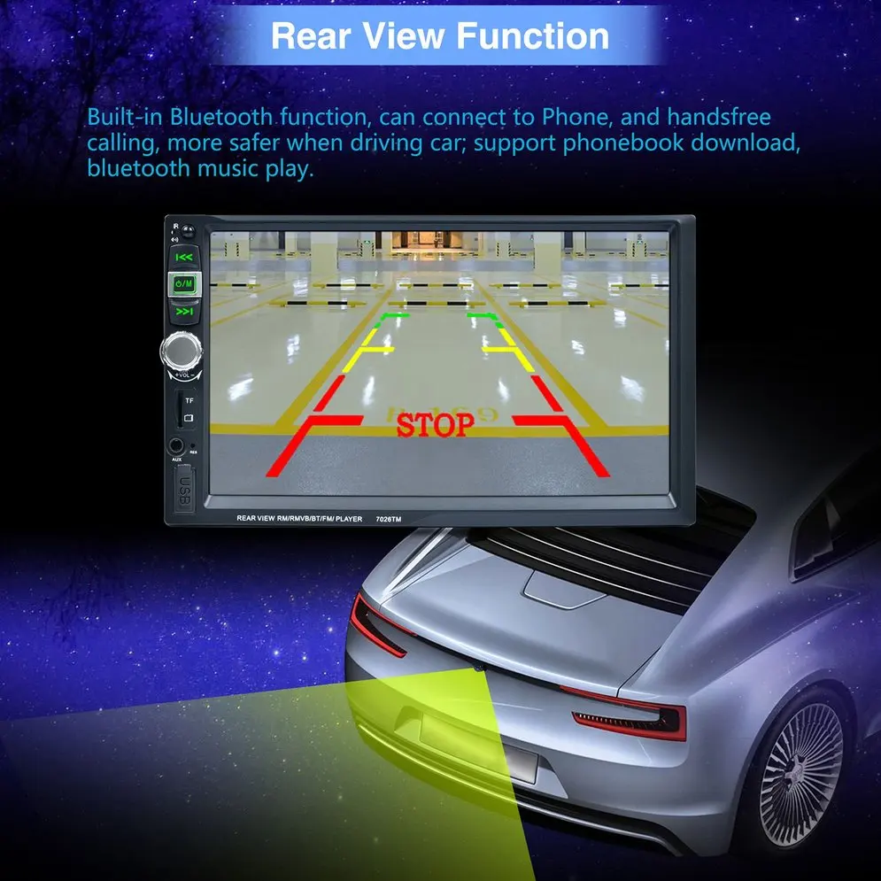

7026TM 7 Inch Definition Car Radio MP5 Player Touch Screen Bluetooth Phone Link Smart Phone Stereo Radio MP4 Short paragraph