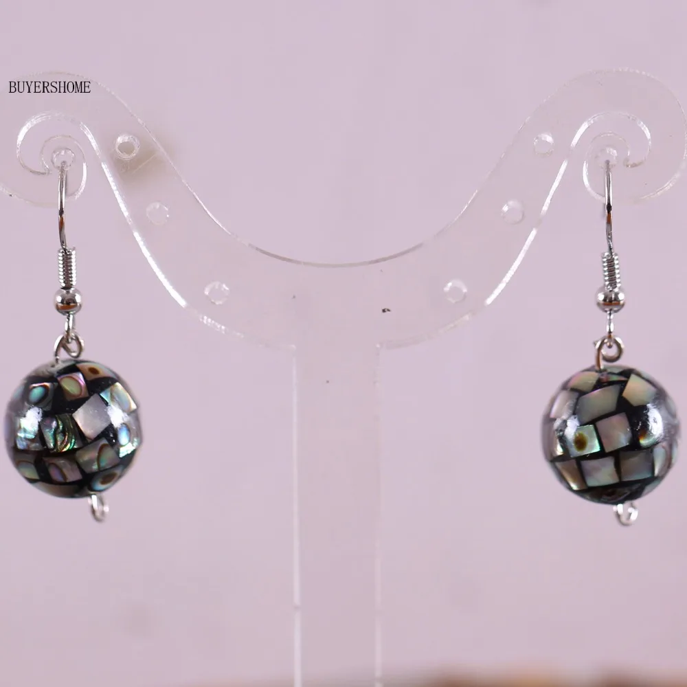

Free Shipping Dangle Hanging Natural Blue New Zealand Abalone Shell Earrings For Women Jewelry 1Pair U063