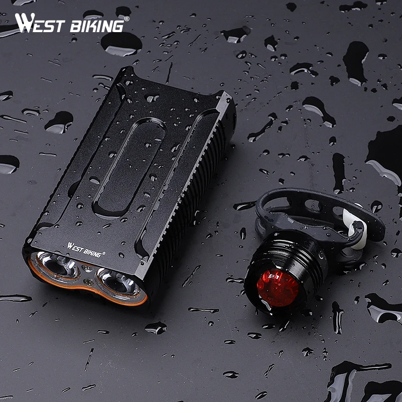 Perfect WEST BIKING Waterproof Bicycle Lights MAX 2400LM USB Charging 2 T6 LED Cycling Headlight Front Lamp + Free Taillight Bike Light 2 Perfect WEST BIKING Waterproof Bicycle Lights MAX 2400LM USB Charging 2 T6 LED Cycling Headlight Front Lamp + Free Taillight Bike Light 2