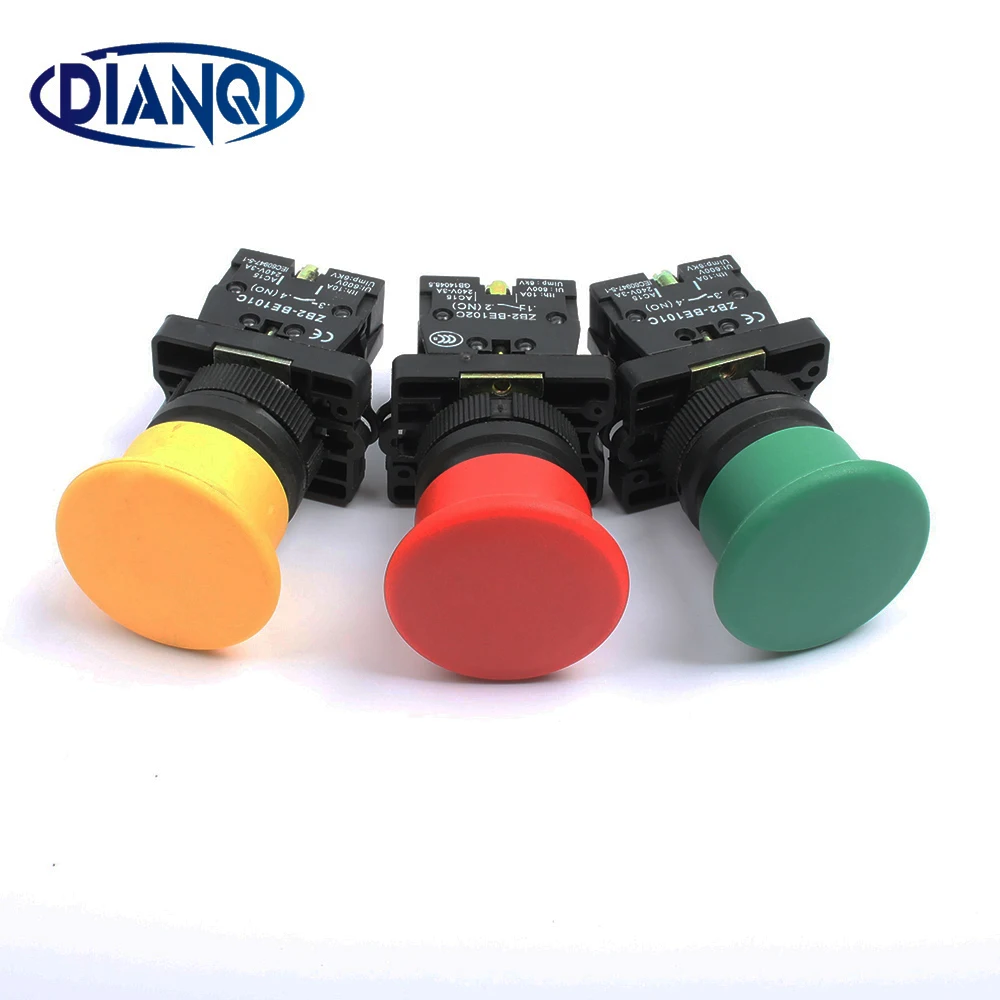

XB2-EC31 XB2-EC42 XB2-EC51 mushroom head push button switch 22mm Momentary self-Reset 1NO/1NC Red Green Yellow