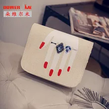 DOWERME 2016 neue kette der schulter diagonalen kreuz-paket mode Koreanische diamanten besetzte frauen kleinen quadratischen paket 2