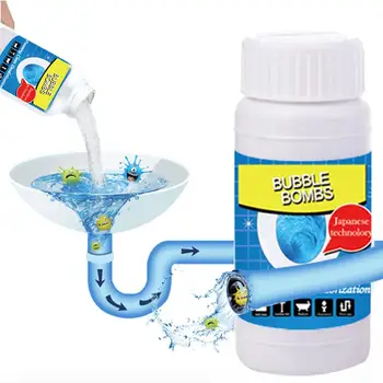 

New Quick Foaming Toilet Cleaner Magic Bubble Bombs 1 Bottle 100g Fast Foam Dredging Agent Toilet Drain Sink Cleaners Household