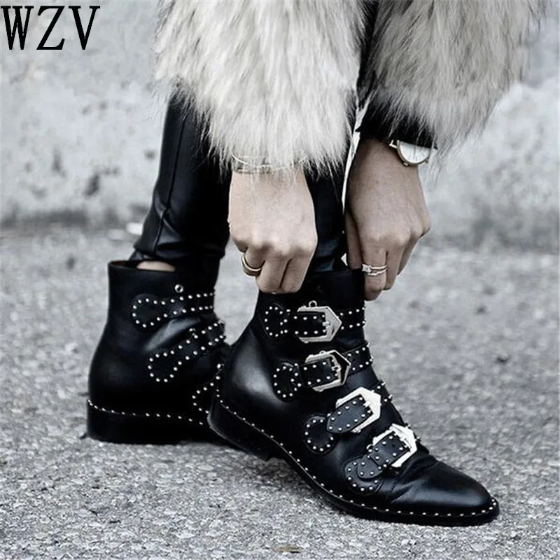 booties with buckles and straps