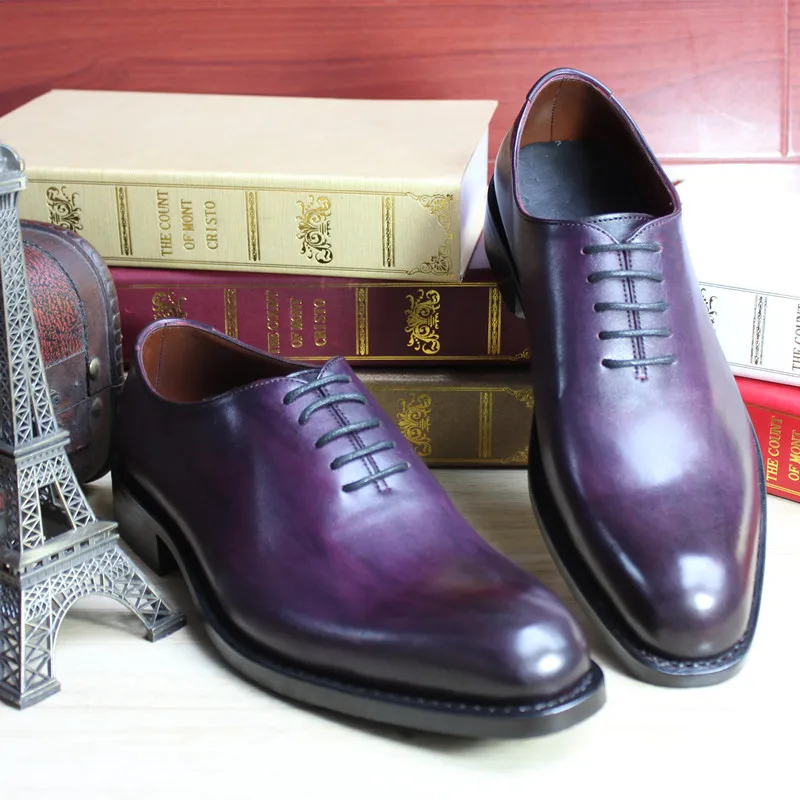 purple leather shoes