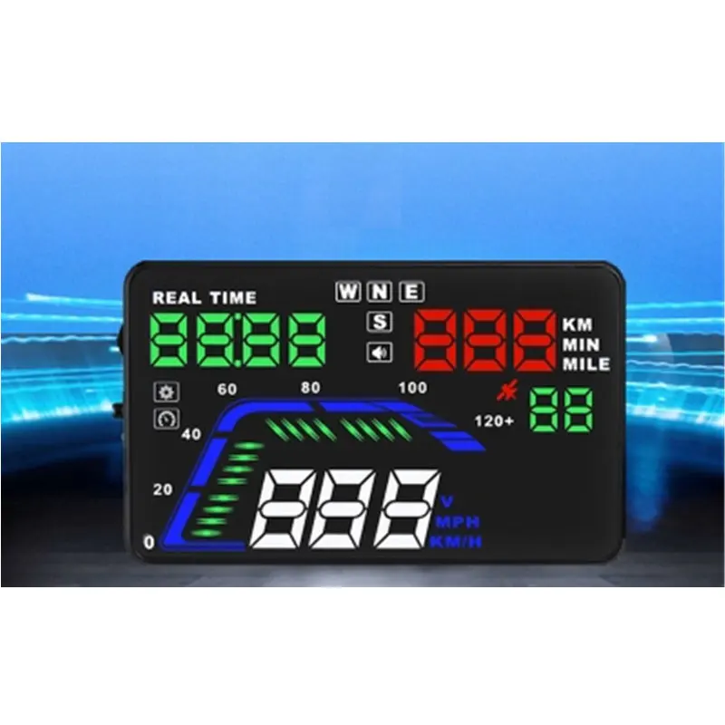 

Car wireless HUD head-up colorful display universal GPS satellite speed time altitude meter HD projector