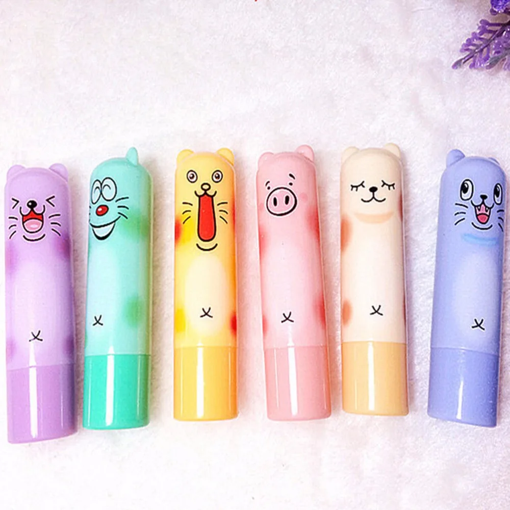1 PC Cartoon Cute Makeup Moisturizing lip balm Natural Plant Sphere lip gloss Lipstick Fruit Embellish lip smacker